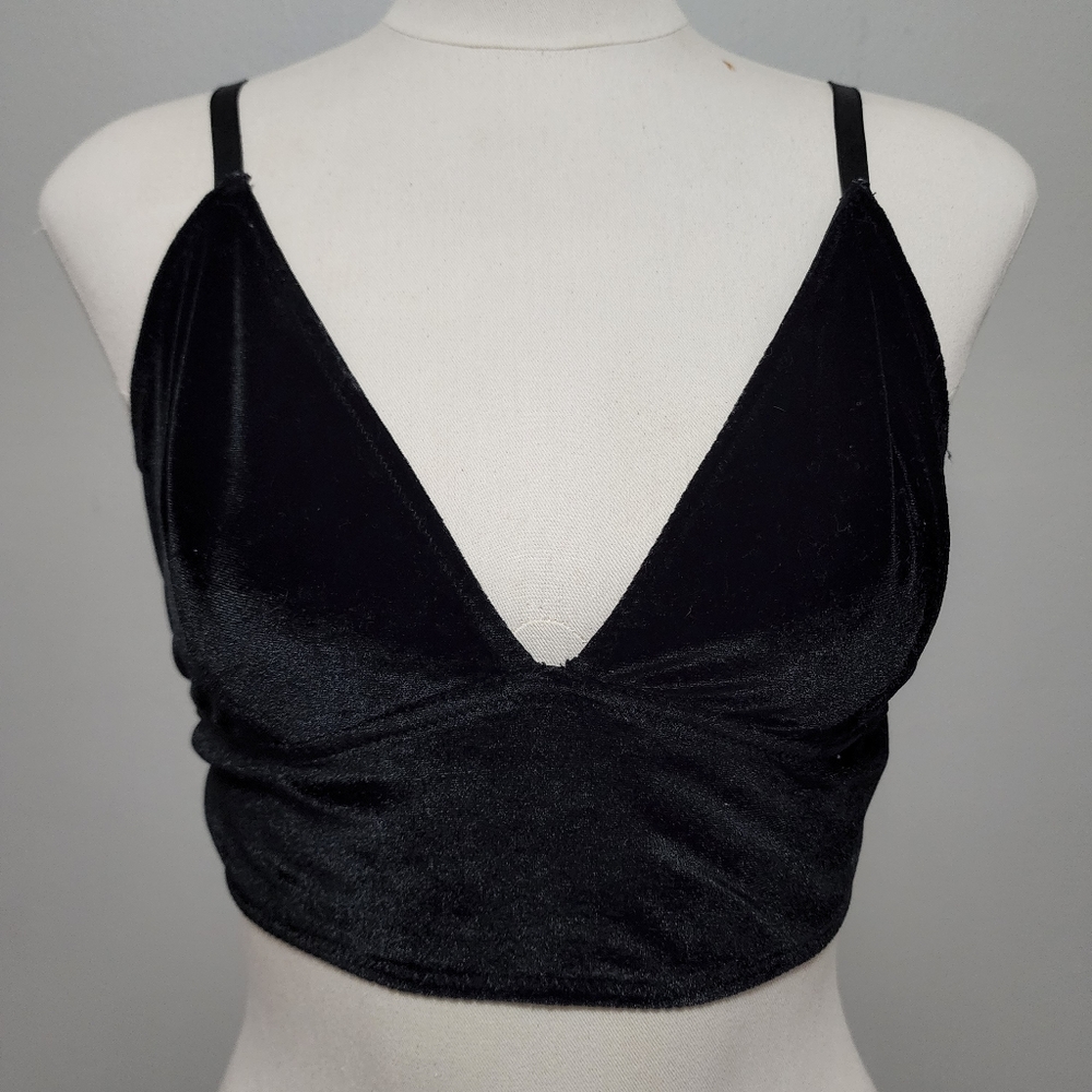 Venus black velvet bralette size large